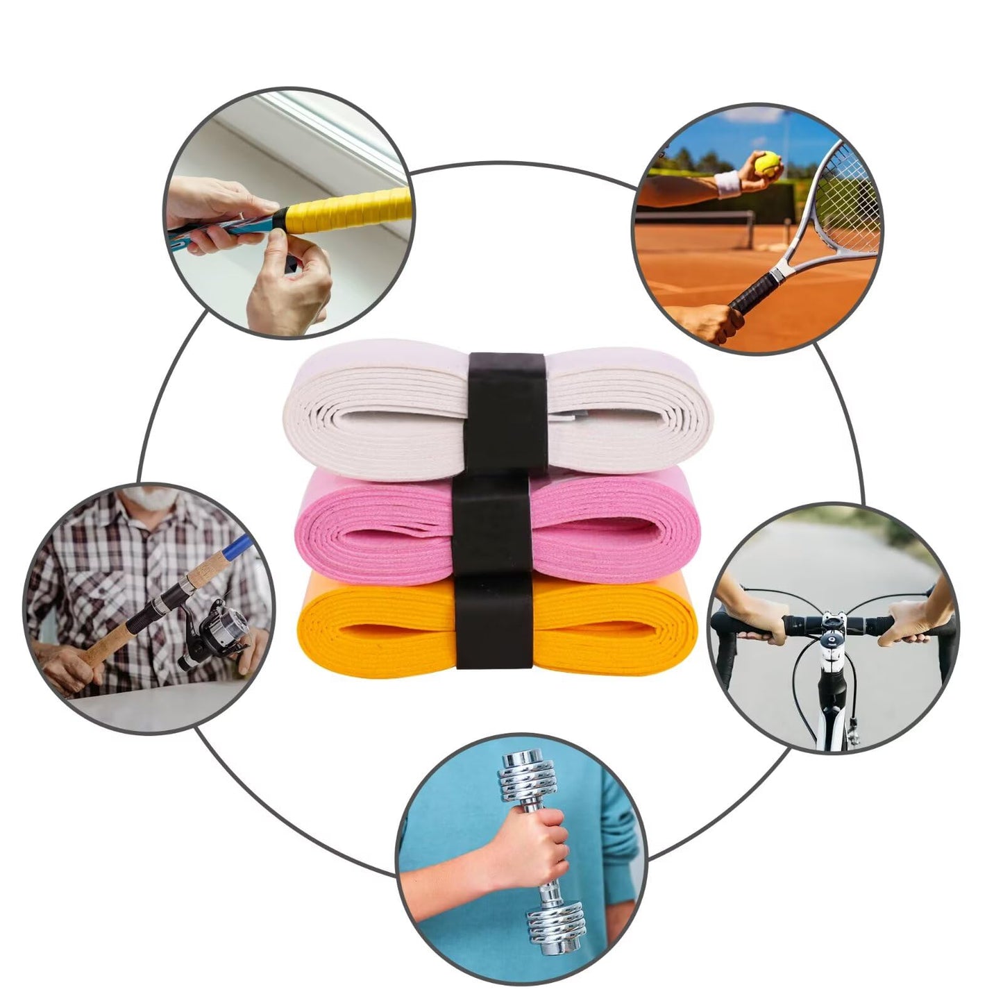 10 PCS Tennis Racket Grip Tape Badminton Racket Grip Tape for Tennis Badminton Squash Rackets