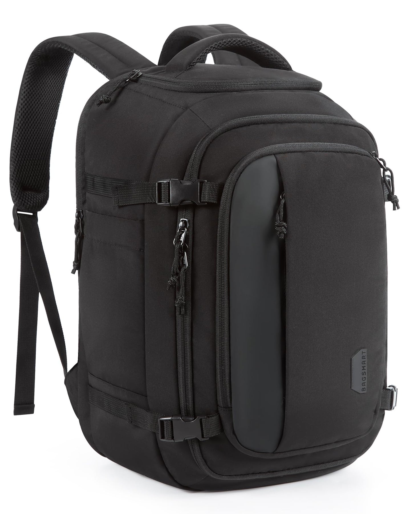 BAGSMART 28L Water-Resistant Travel Backpack, USB Port, 17.3" Laptop, Black