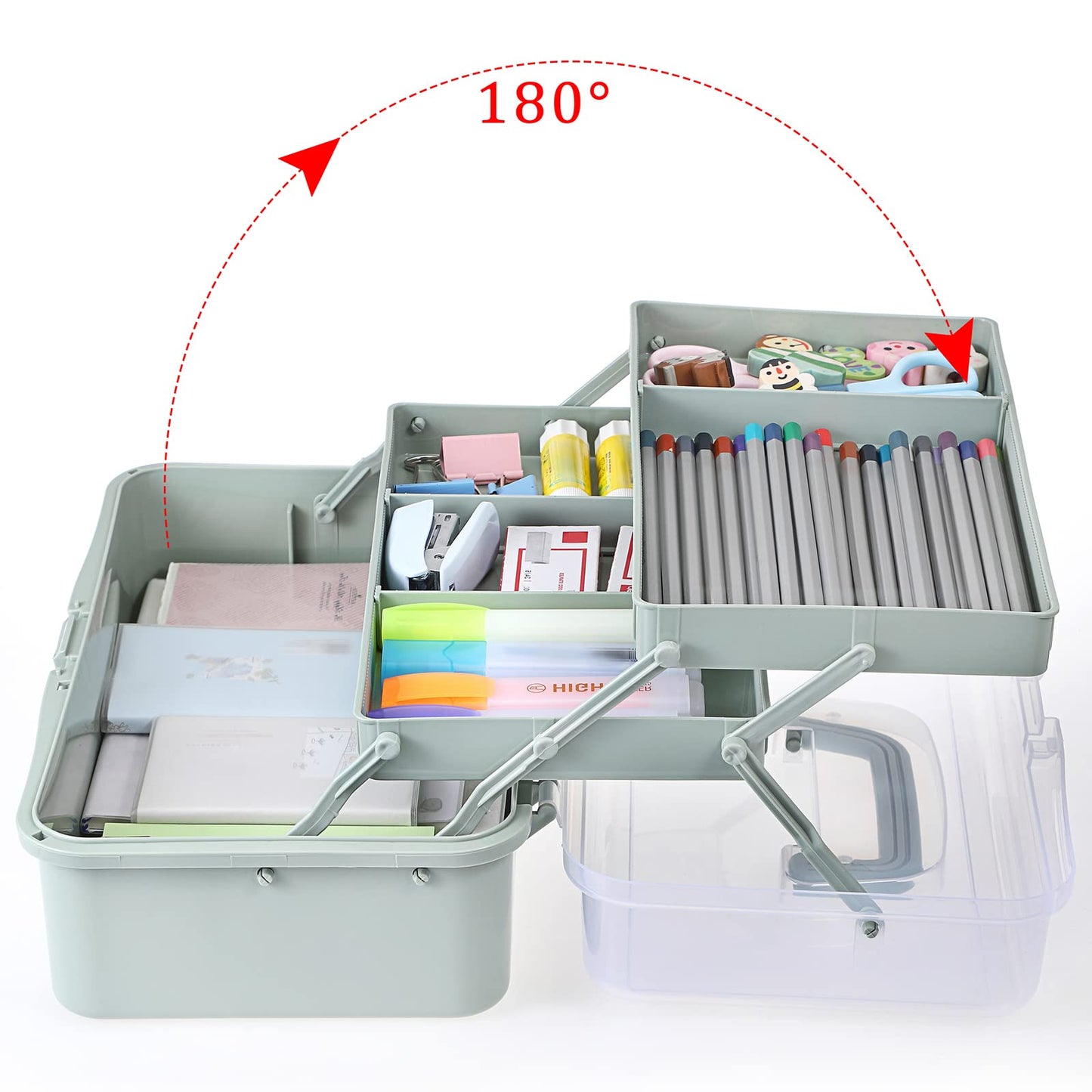 BTSKY 3-Layer Plastic Dividing Storage Box Craft Organizer and Storage