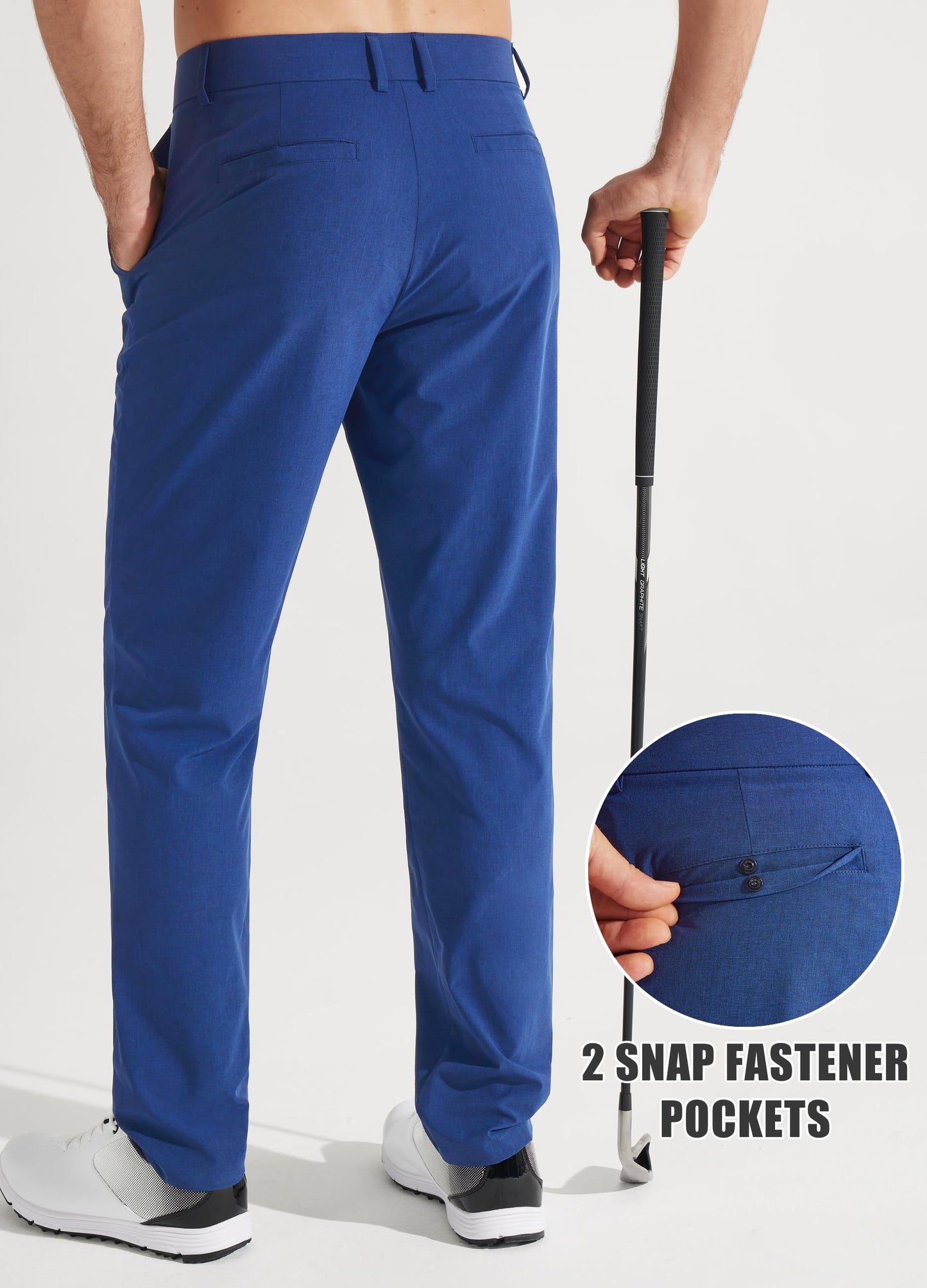 Libin Men's Golf Pants 30" Comfy Business Casual Pants Quick Dry Lightweight Fashion Outfits for Men Travel Vocation Dress Work, Royal Blue, 34W x 30L