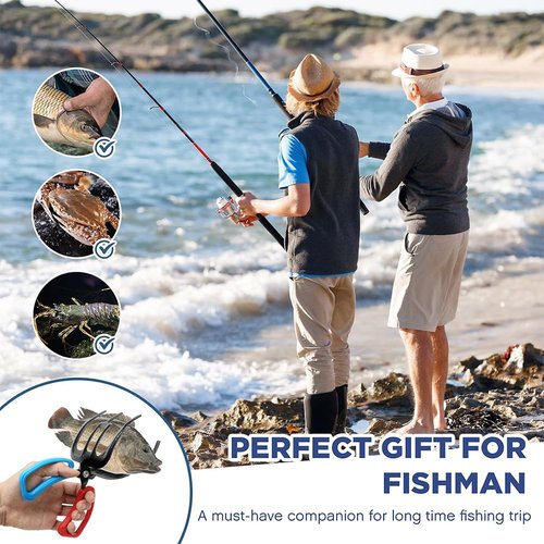 FXOICMI 3 Claw Fish Gripper, Metal Fishing Pliers Gripper, Non-Slip Fish Grabber Tool, Multifunctional Fish Grips Clamp for Catch and Release, Lightweight Fishing Accessories