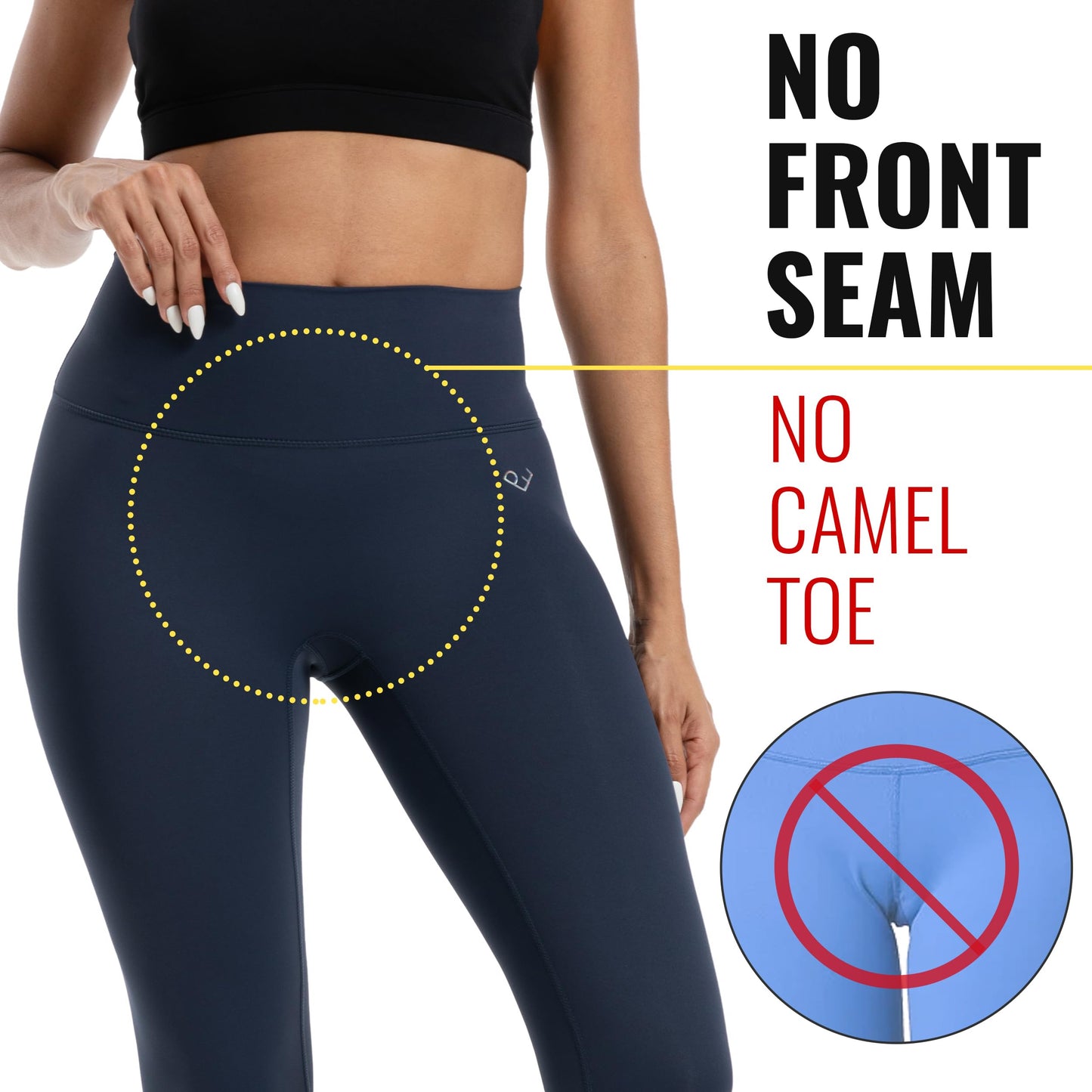 PaletteFit No Front Seam Workout Leggings for Women High Waisted 7/8 Length