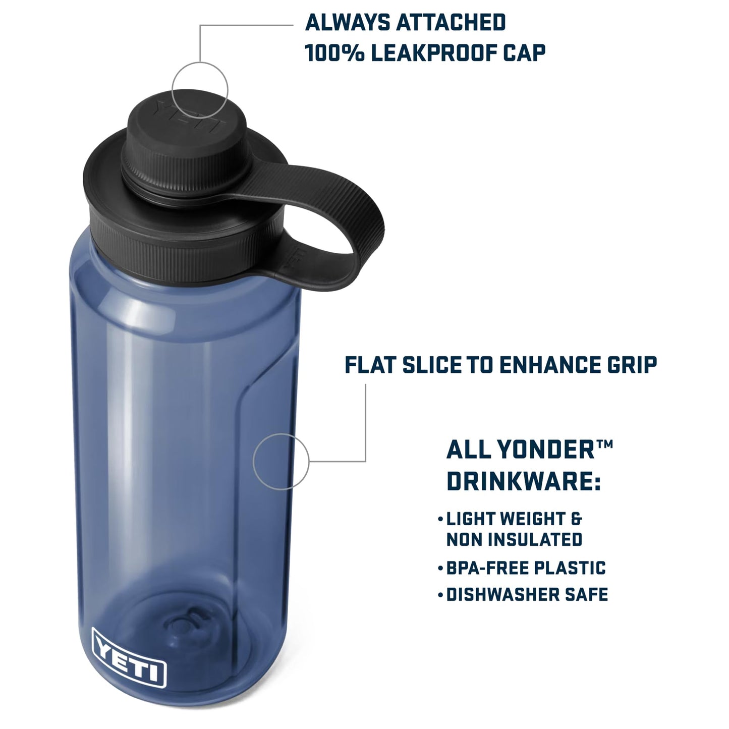 YETI Yonder 1L/34 oz Water Bottle with Yonder Tether Cap, Seafoam