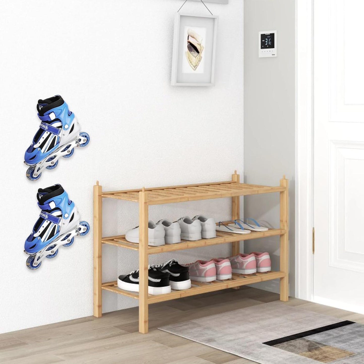 2 Pcs Roller Skate Display Stand, Ice Skate Rack, Wall Mounted Skate Rack, Roller Skate Holder for Ice Skates, Roller Skates Display Holder