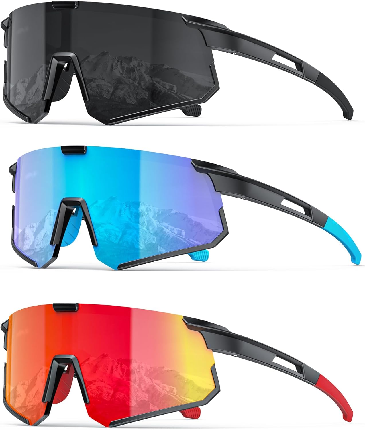 KALIYADI Polarized-Sunglasses Men Running-Sunglasses: Mens Polarized Sports Sunglasses Womens Cycling Driving Fishing