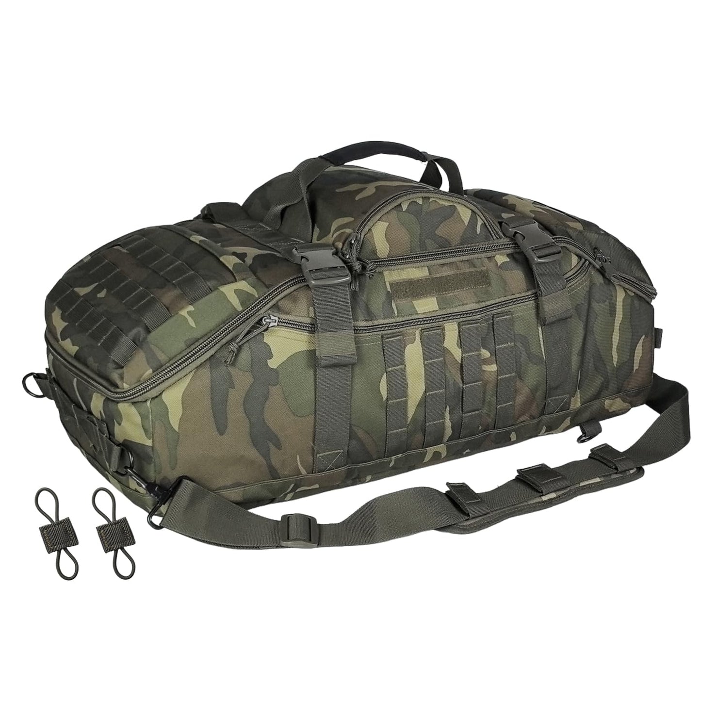 Hannibal Tactical 55L Large Duffle Bag, 3-in-1 Tactical Backpack MOLLE Pack for Sports, Gym, Outdoor, US Woodland