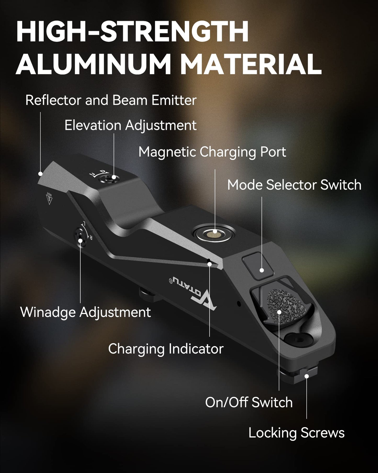 Votatu M9L-G Mini Light Laser Combo Compatible with M-Lok Rail Surface, 550 Lumens Tactical Flashlight and Green Laser Sight with Strobe Function for Rifle, Magnetic Rechargeable
