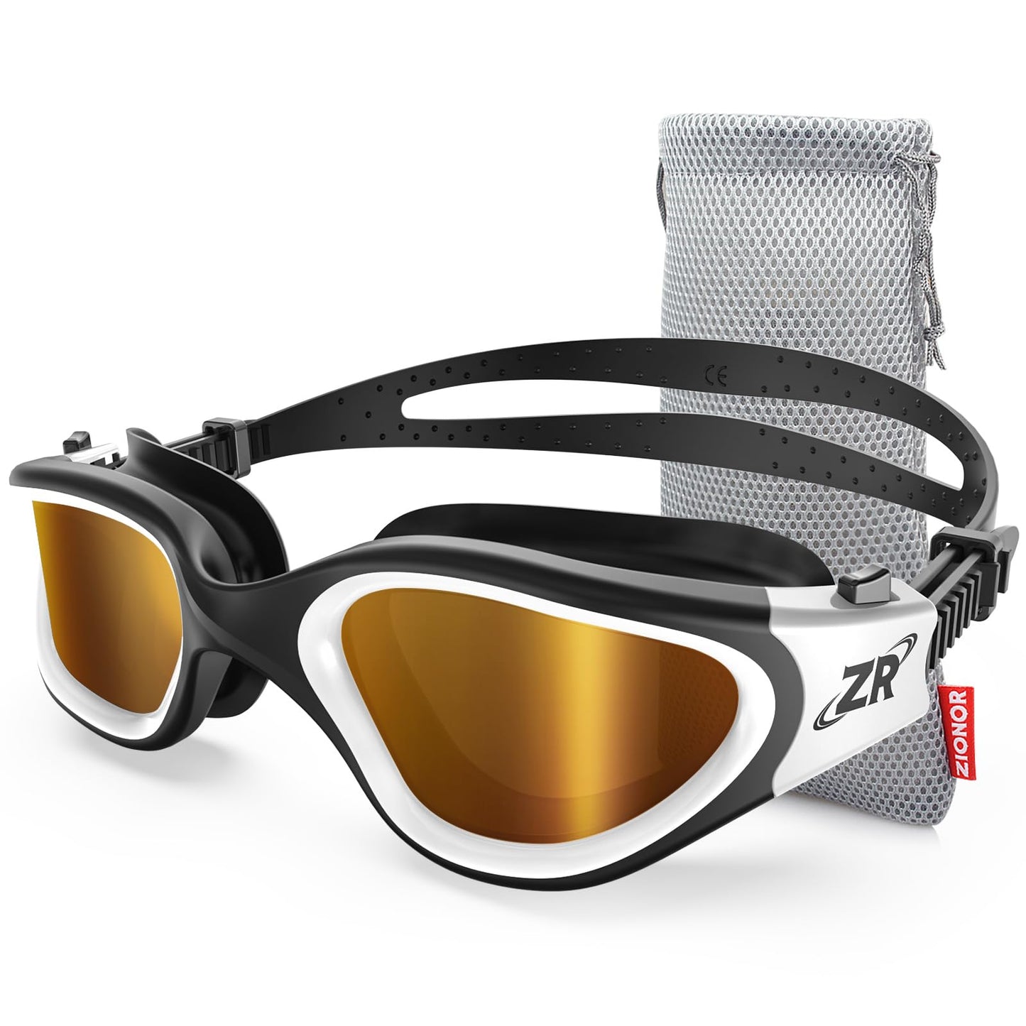 ZIONOR Swim Goggles, Upgraded G1 Polarized Swimming Goggles Anti-fog for Adult Men Women C0 (Polarized + Bright Miror Coffee Gold)