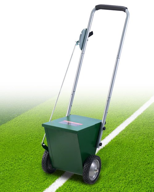 VEVOR 25 lbs Dry Line Chalker with Heavy-Duty Metal Wheels, Adjustable 2 or 4 Inch Dry Line Marker Machine for Baseball & Softball, Wheeled with Rubber Handle, Large Powder Capacity, Green