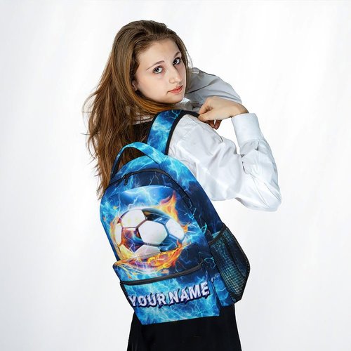 GiftoFLUX Kids Backpack - Personalized Soccer Backpacks for Boys Girls - Custom Sports Bookbag for Youth - Durable School Bag for Elementary(17 Inch)