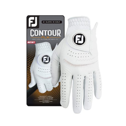 FootJoy Men's Contour FLX Prior Generation Golf Glove, Pearl, Large, Worn on Left Hand