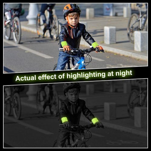PATIKIL 40cm Reflective Bands, 6pcs Reflective Arm Bands Straps Wrist Reflective Running Gear Long Safety Reflective Straps Bracelets High Visibility for Night Walking Bicycle, Yellow