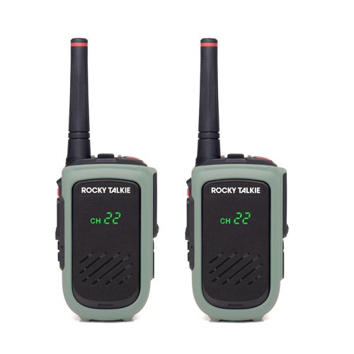 Rocky Talkie Rocky Talkie 5 Watt Radio - GMRS Radio with IP67 Waterproofing, Long Range Walkie Talkie, NOAA Weather Alerts, 5 Day Battery Life,2 Pack