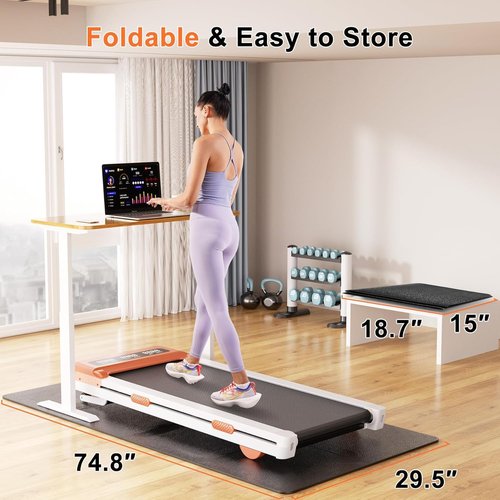 Foldable Fitness Equipment Mat,Floor Protector Exercise Mat,Treadmill Mat with Non-Slip Shock Absorption Waterproof, Fitness Equipment Mats to Protect Floor for Home Gym