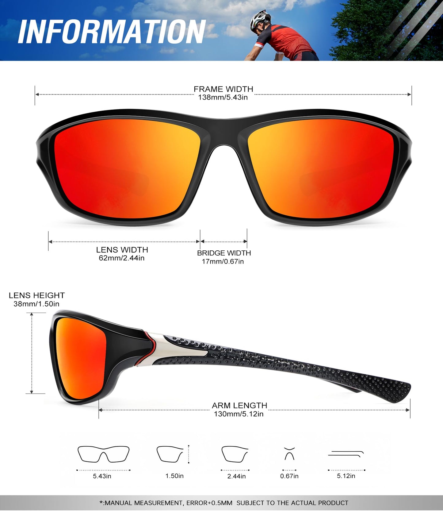 OUKEMAX Polarized Sunglasses-Men Sports Sunglasses: Mens Sunglasses Polarized Running Sun Glasses Driving Fishing 3 Packs