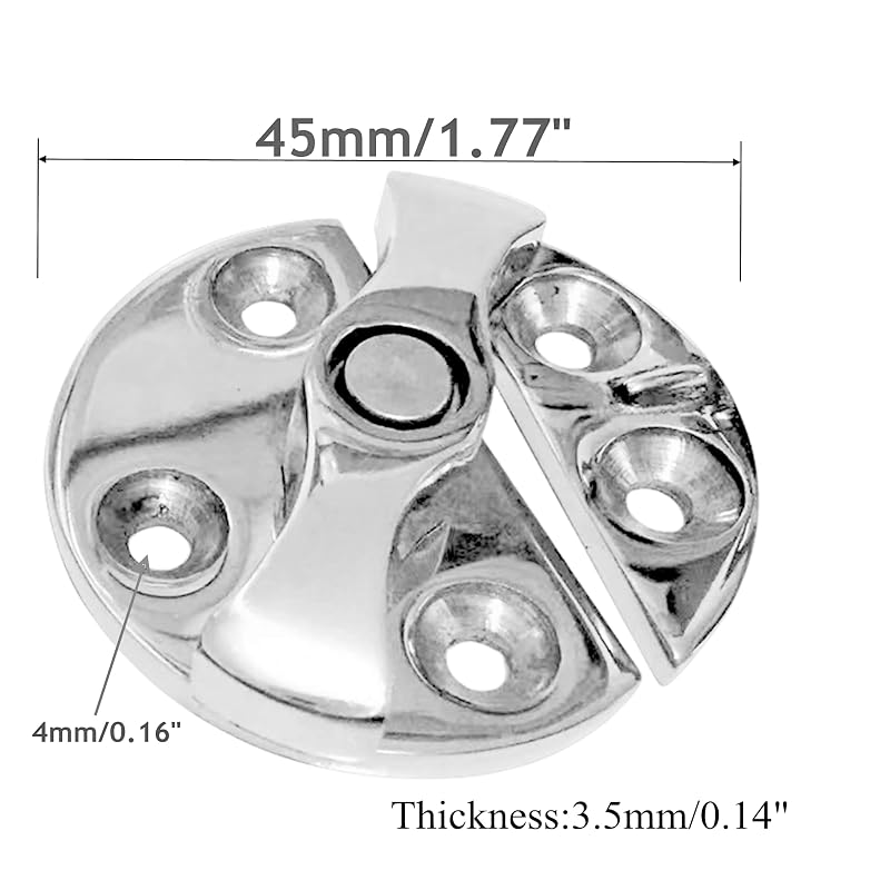 1Pc Stainless Steel 316 Boat Door Catch Latch Round Twist Turn Button for Marine Yachts