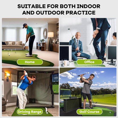 FEFFXY Retractable Golf Swing Trainer，Warm Up Golf Training Aid，Golf Grip Trainer，Right-Handed Strength & Tempo Training for Chipping Hitting，Golf Accessories for Men Black 1Pack
