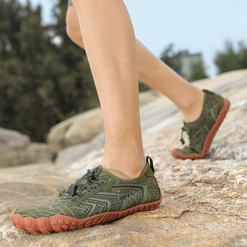 Water Shoes for Men and Women - Quick-Dry Barefoot Hiking & Swim Footwear, Green/12 Women & 10 Men