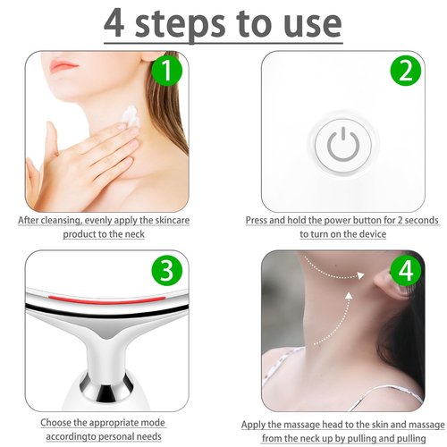 JURP Face Neck Beauty Device, 7 Color Led Face Neck Massager,Multifunctional Facial Skin Care Tool, Ideal for Home Skin Care