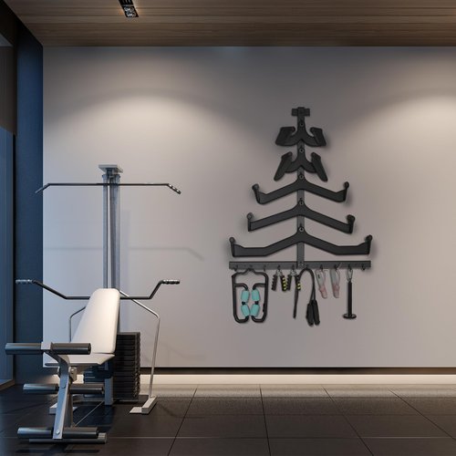 LAT Pulldown Attachment Storage Rack: Wall Mounted Mag Grip Lat Pull Down Bar & Cable Machine Attachment Storage Rack for Gym Home