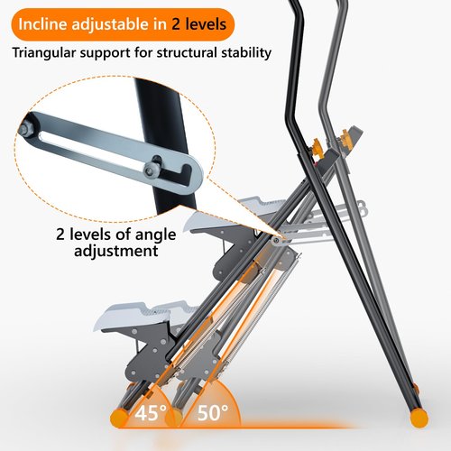 RYGEO Stair Stepper for Home, Upgraded Vertical Climber Machine for Full-Body Workout, Compact Folding Cardio Exercise Climber, Resistance Adjustable Handlebar & Pedals