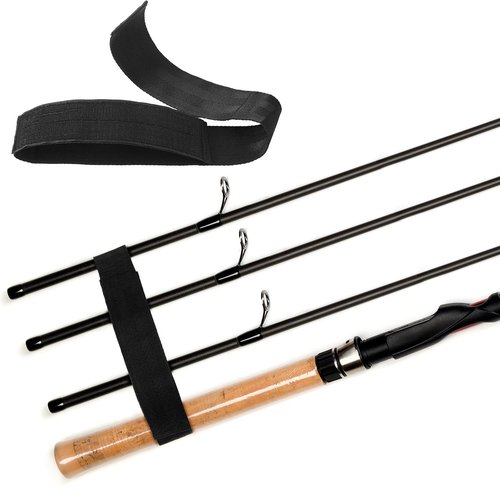 Arrowbash 4 Pcs Fishing Rod Straps for Boat Deck 28.1'' Nylon Rod Straps( up to 5) with 24 Screws Secure for Fishing Boat Accessories, Black