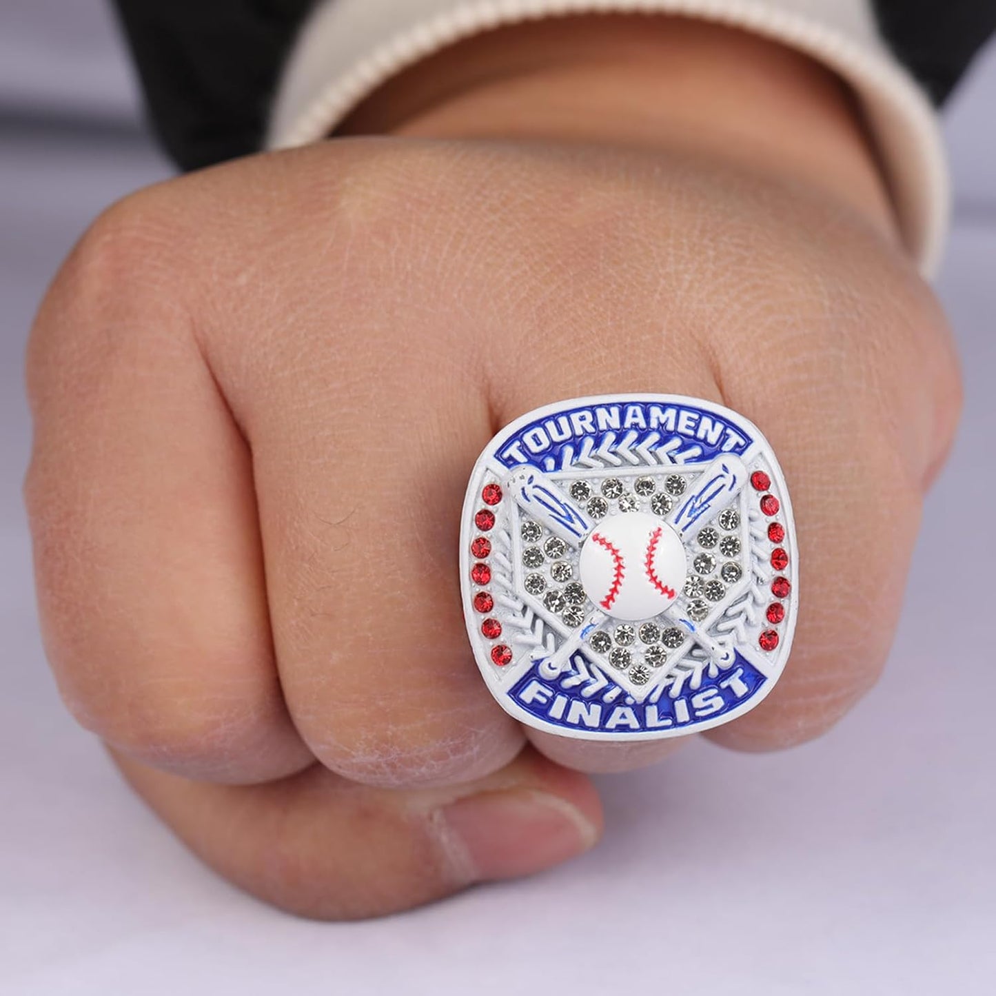 12 pcs Pack Baseball Tournament Options Championship Ring Trophy on Side Size 9