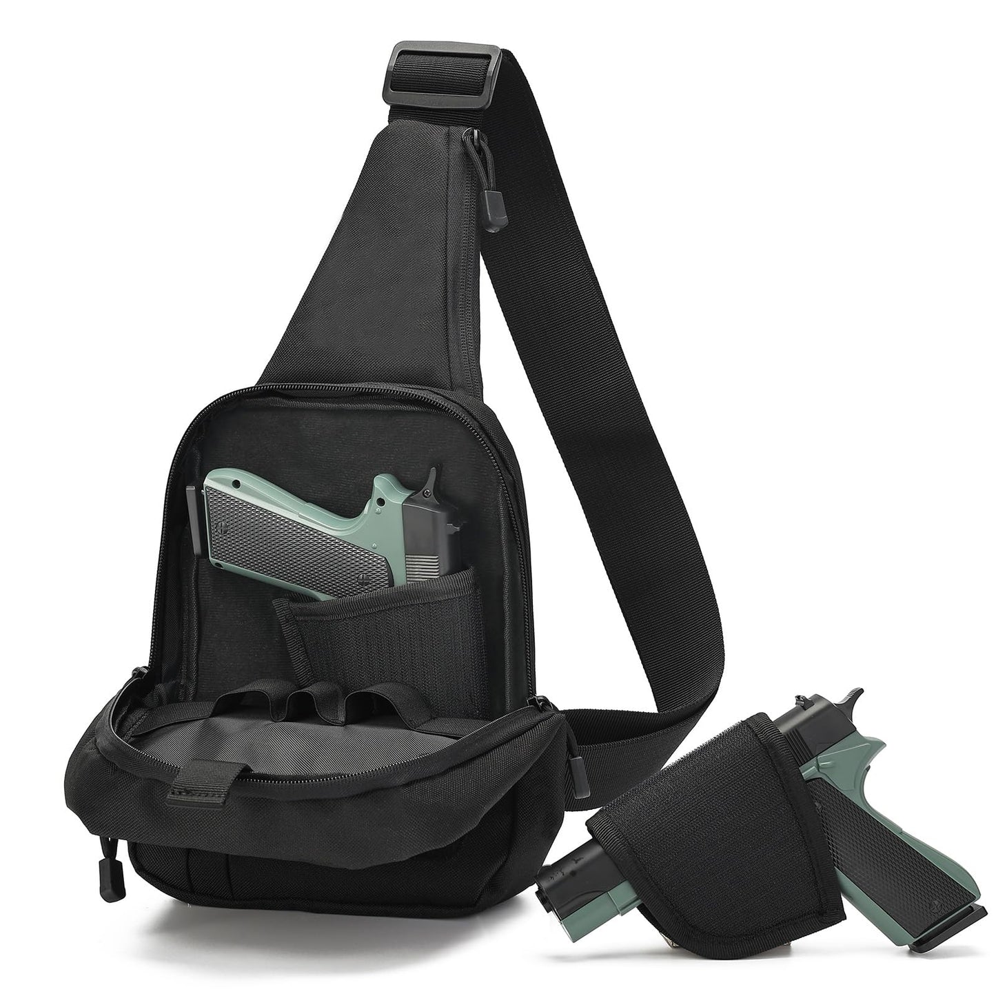 YUNCAIMAOYI Concealed Carry Bag for Men - Ccw Sling Bag - Tactical Crossbody Bag (Black)