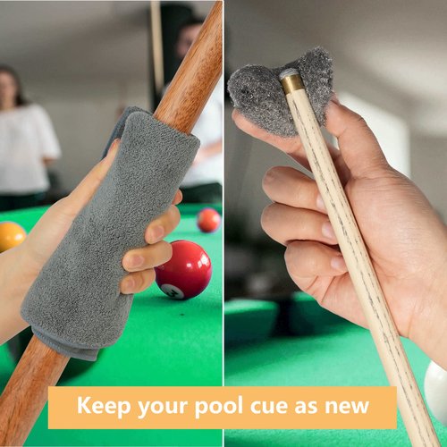 Go2trymo Pool Table & Rail Brush 5 Set, Billiard Felt Cleaner Accessories with 2 Wooden Brushes, Cue Cleaning Cloth, Ferrule Polish Cloth & Sticky Lint Roller