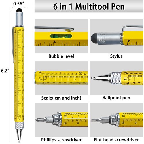 Gifts for Men, Multitool Pen Set 2pcs Multi-Tool Pens Birthday Gifts for Men Dad Gifts for Dad Him Boyfriend Husband Boss, Cool EDC Tools Gadgets Mens Gifts for Anniversary Christmas Stocking Stuffers