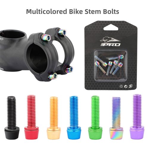 Bike Stem Bolts 6PCS M5x18mm Stem Bolts Screws Stainless Steel Bike Stem Parts with Washer for BMX MTB Road Bikes,Purple