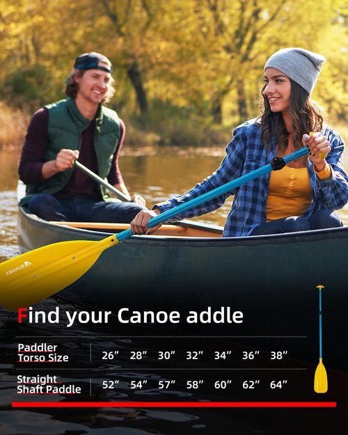 Abahub Adjustable Canoe Paddle Aluminum Shaft, 4'3''-5'3''/130cm-160cm, Floatable Oar for Canoeing Boating Kayaking, Yellow