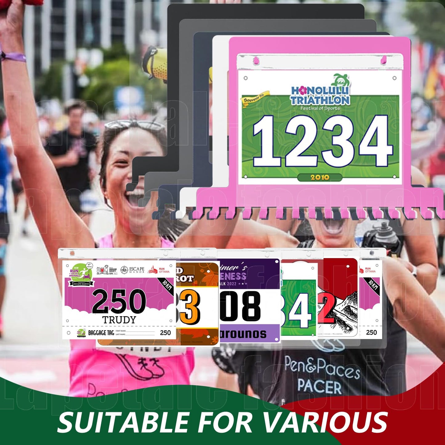 Lapetale Fashion Race Bib 100 and Medal Display,Marathon Medal Display and Runner Medal Hanger Display,Bib Running Medal Display, Running Medal Hanger Display,Medal Holder for Wall,Gifts for Runners