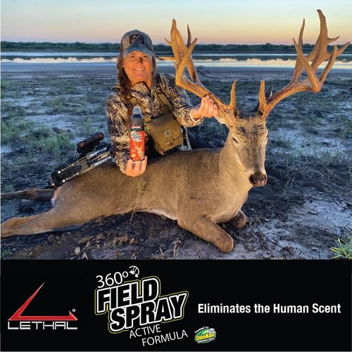 LETHAL 360-Degree Field Spray Active Formula with Human Scent Eliminating Agent for Hunting Clothes, Gear, and Equipment, Unscented, 10 Ounce Spray Bottle, Set of 3