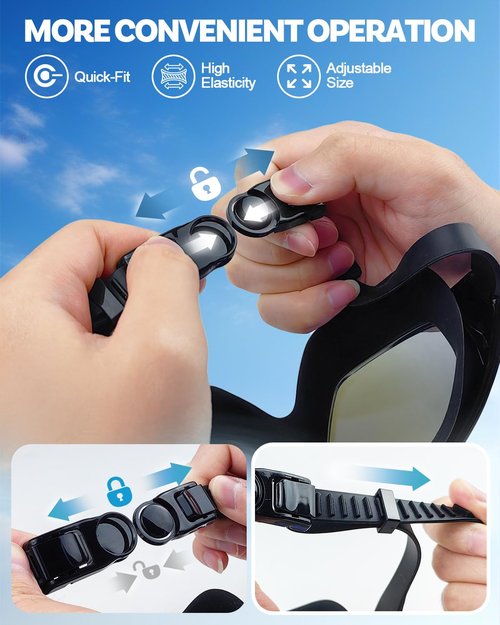 Swim Goggles, Anti UV & Fog Swimming Goggles for Adult, Unisex No Leaking Swimming Goggle for Men Women Youth