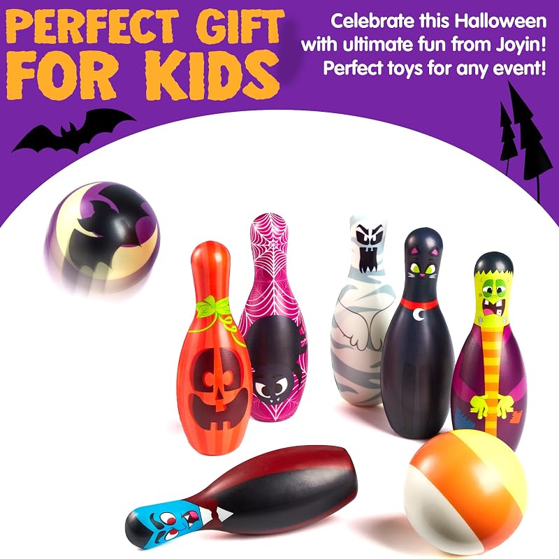 Halloween Foam Bowling Set – 10 Pins + 2 Balls Indoor Outdoor Fun
