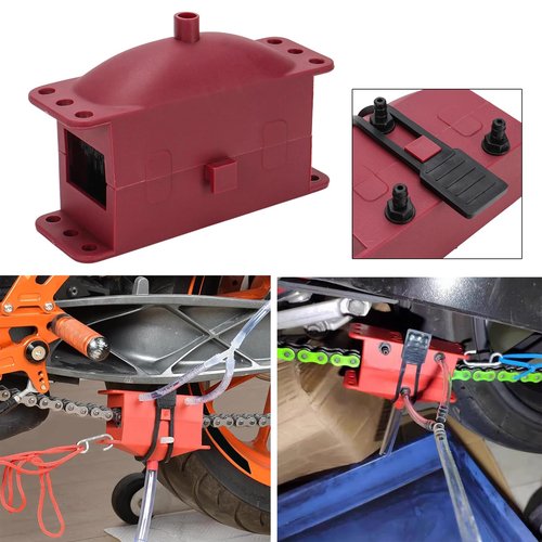 GIDIBII Universal Motorcycle Chain Cleaning Tool Chain Lube Brush Kit,Rust Prevention and Noise Reduction for Mountain Bikes,Red