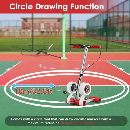 Bonoutil Court Line Tape Machine with Cut-Off Function, Playing Field Line Striping Machines for Parking Ground Marking, Road Warning
