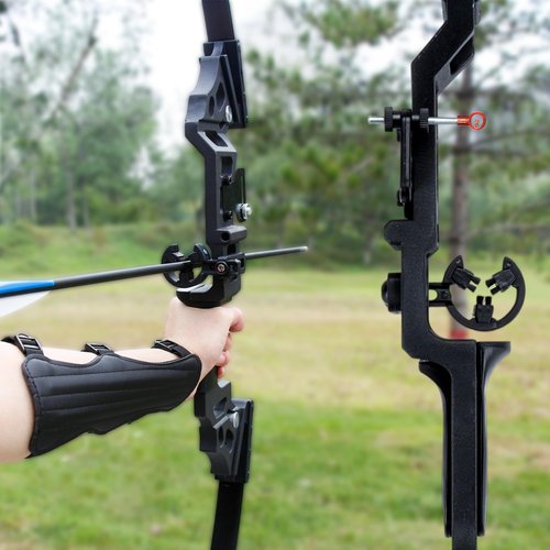SERfawnCH Recurve Bow and Arrow Set for Adults, 30-40LBS Right-Handed Target Practice Bow with 6 Carbon Arrows, Arm Guard & Target Faces, 51" Archery Kit for Outdoor Practice‌