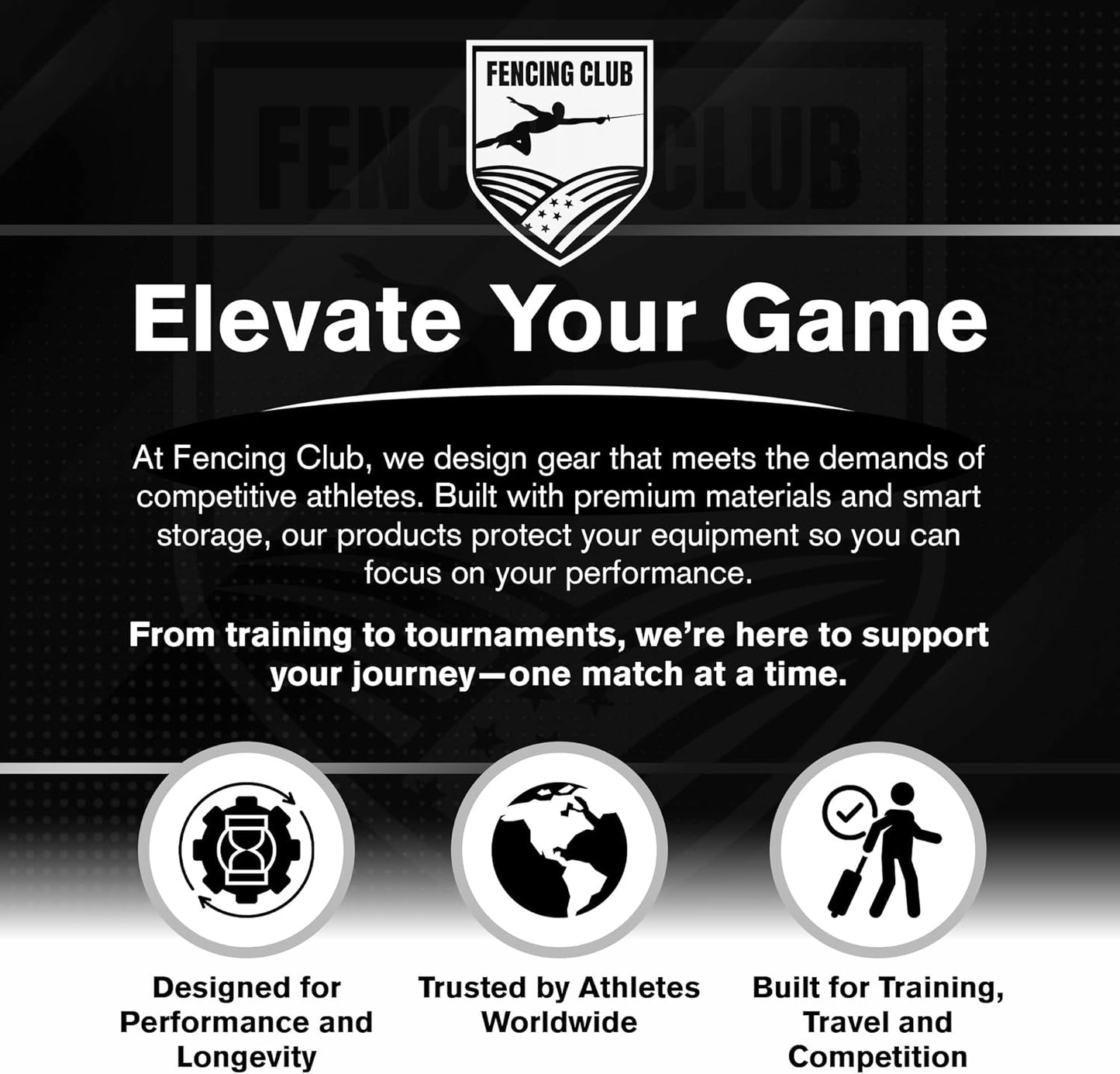 Two Compartment Fencing Bag, Wheeled Sports Equipment Bag for Foil Epee and Saber, Travel Gear, Competition Roll Bag with Straps, Elite Competition Team Bag Adjustable Compartments