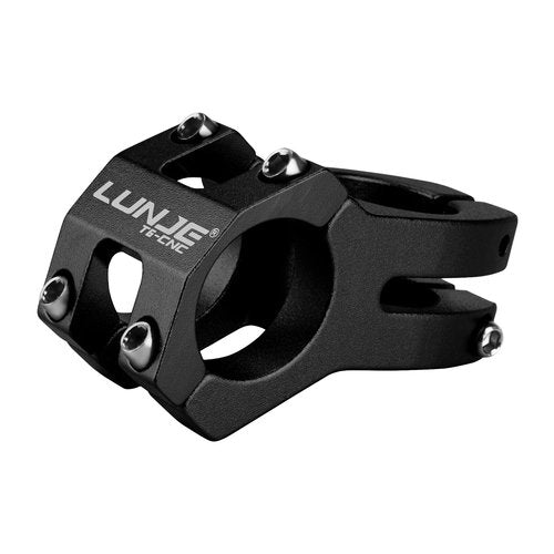 LUNJE Bike Stem, 31.8mm MTB Stem, 45mm Short Bike Stem, Sandblasted Matte Finish, CNC 6061-T6 Aluminum Alloy with Anodized Coating, Corrosion-Resistant for Mountain/Road/BMX Bikes (Black)