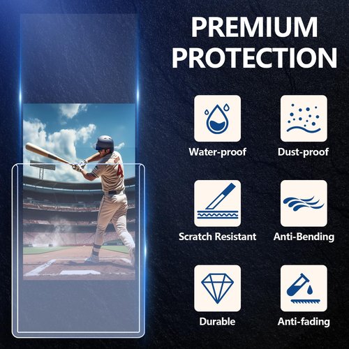 32ct Card Sleeves Hard Plastic, EDUDIIU 3" x 4" Top Loads for Cards, 35PT Hard Card Protectors, Rigid Toploads Hard Plastic for Yugioh, Baseball, Sports Cards