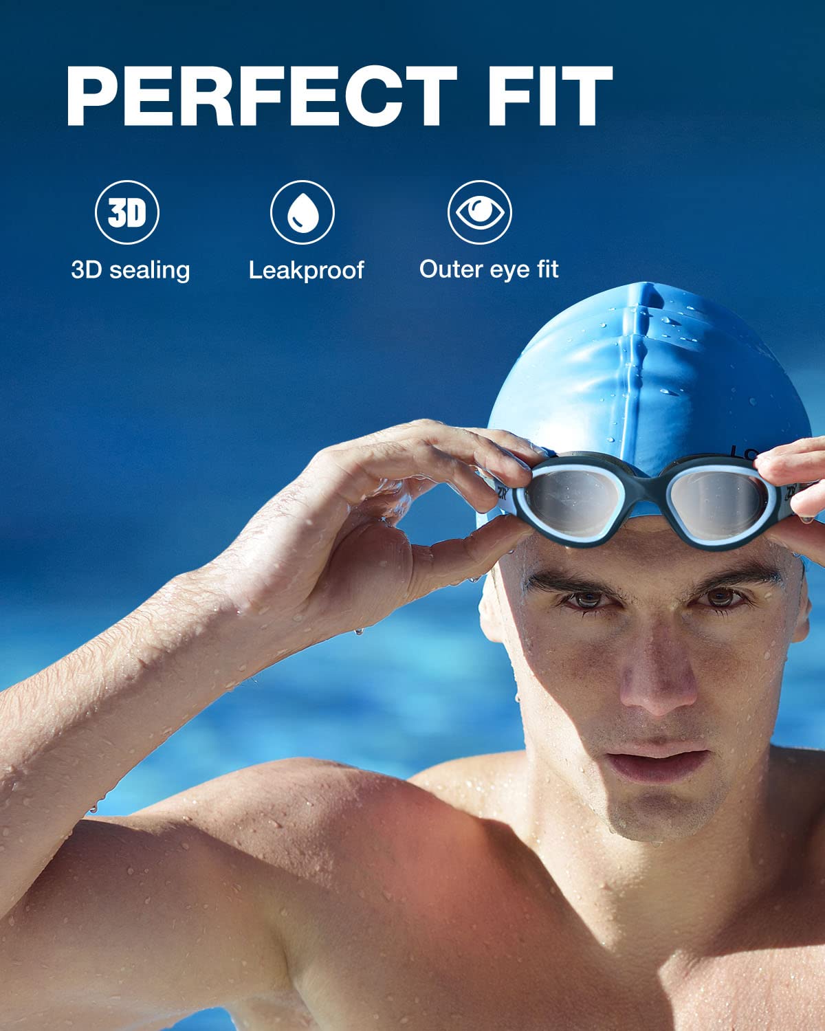 ZIONOR Swim Goggles, Upgraded G1 Polarized Swimming Goggles Anti-fog for Adult Men Women A2 (Polarized + Mirror Silver)