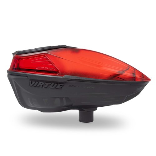 VIRTUE Spire V - Spire 5 - Paintball Loader - Paintball Hopper – 230 Round Capacity - CrownSF III Speed Feed & Rain Lid - Dust Crystal Limited Edition (Red Black)