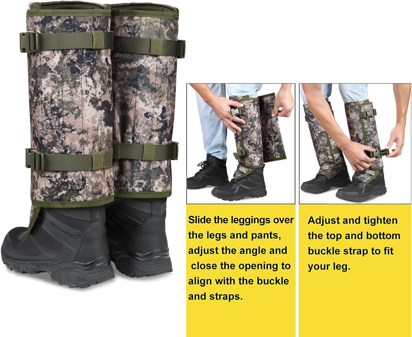 IceBlade Snake Gaiters, Waterproof Snake Bite Protection for Lower Legs, Adjustable Snake Guards, Durable Snake Proof Legging