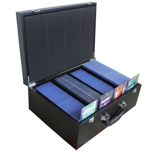 TURKRA Leather Storage Case for Graded Card Slab, Magnetic/Screwdown Card holder, Toploaders and Semi-Rigid Card Holder, Premium Display Case for Sports Cards and Trading Cards (Black)