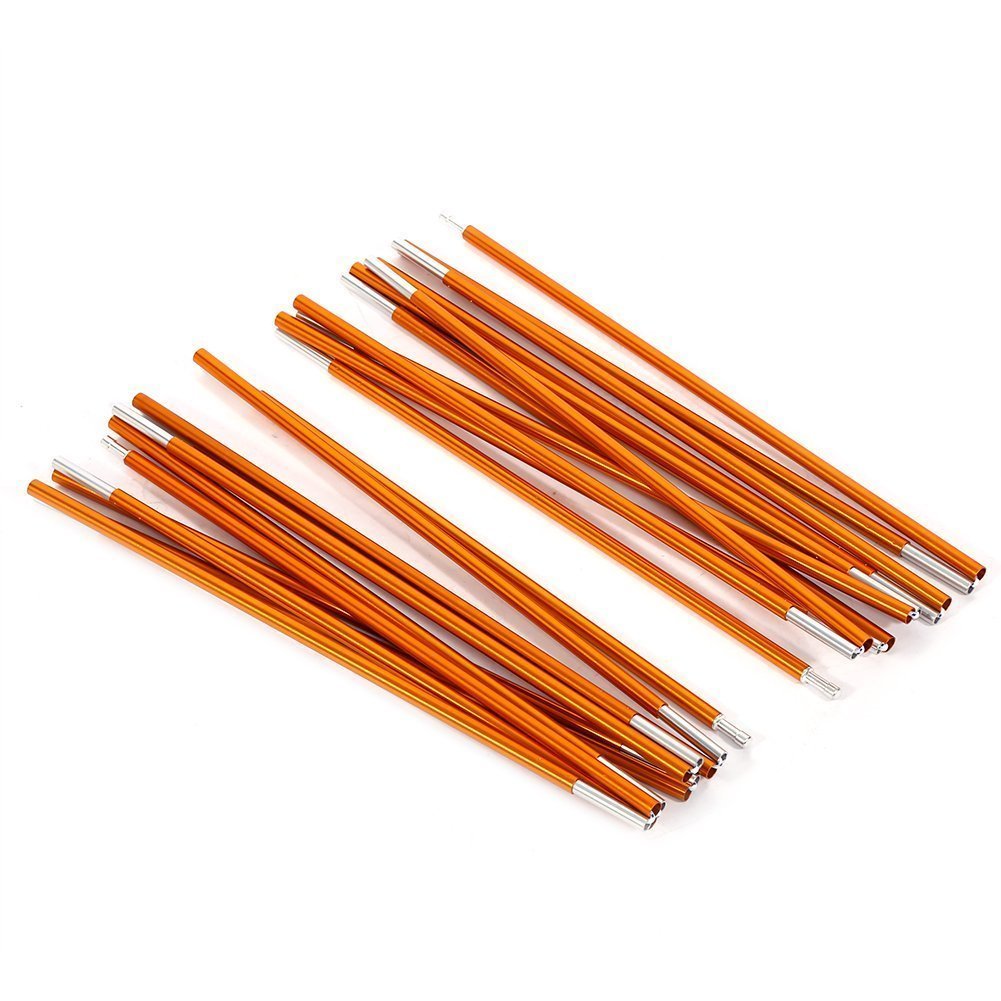 Aluminum Alloy Tent Poles Replacement, 2pcs Lightweight Aluminum Tent Pole, for Camping Hiking, Durable Collapsible Tent Poles, 142 inch/pc