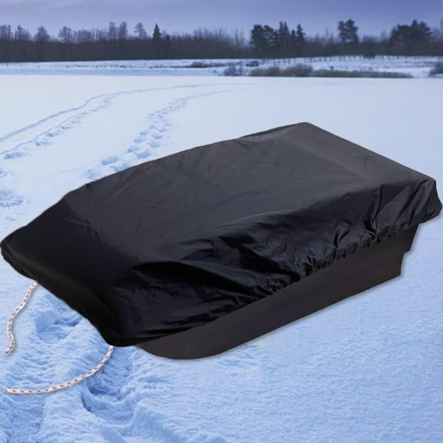 Ice Fishing Sled Travel Cover Waterproof, Oxford Cloth Ice Fishing Shelter Cover, Snow Sled Cover, Outdoor Sled Protector Cover, Protect Your Gear from Protects from Snow, Water and Mud