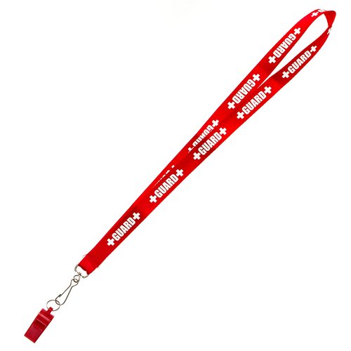 BLARIX Guard Pea Whistle and Lanyard (Red and Red Lanyard w/Print)