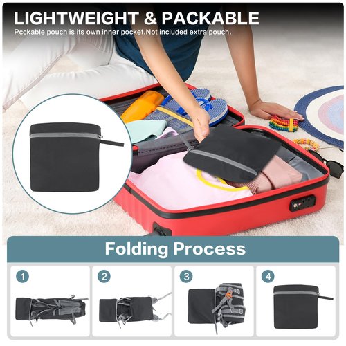 BiYiYun 40L Hiking Backpack, Lightweight Foldable Hiking Daypack with Wet Pocket, Waterproof Travel Camping Bag for Men Women (Black)